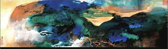 张大千晚年巨幅绢画《爱痕湖》 主办方供图 