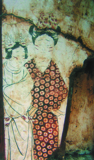 河南安阳太和三年(829年)赵逸公墓天井东壁壁画
